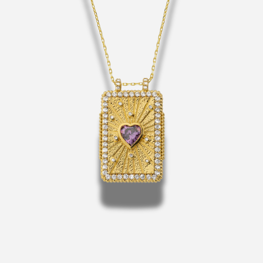Collier Amethyst Heart Bohème Mya Bay
