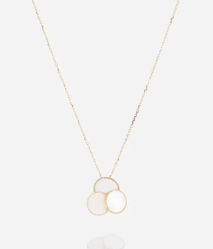Collier Anouk Zag doré pendentif triple nacre ronde