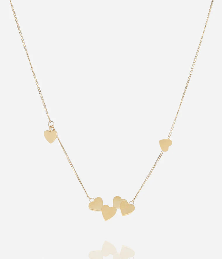 Collier Arisa ZAG multi cœurs acier inoxydable doré bijou femme Divinity Sète
