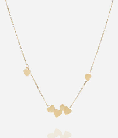 Collier Arisa ZAG multi cœurs acier inoxydable doré bijou femme Divinity Sète
