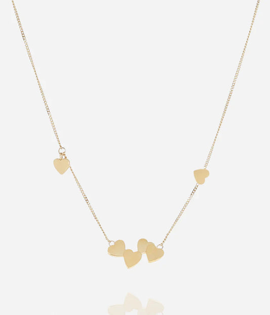 Collier Arisa ZAG multi cœurs acier inoxydable doré bijou femme Divinity Sète