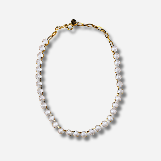 Collier Crézus cristaux blancs lumineux