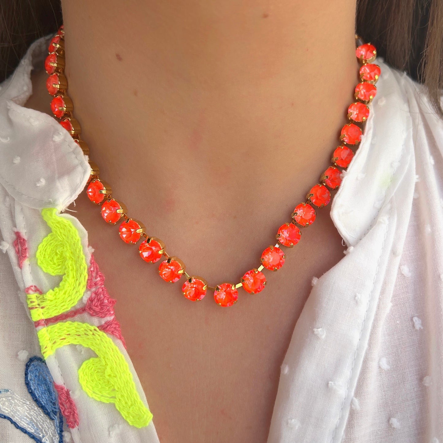 Collier Ava Orange Fluo Crézus néon