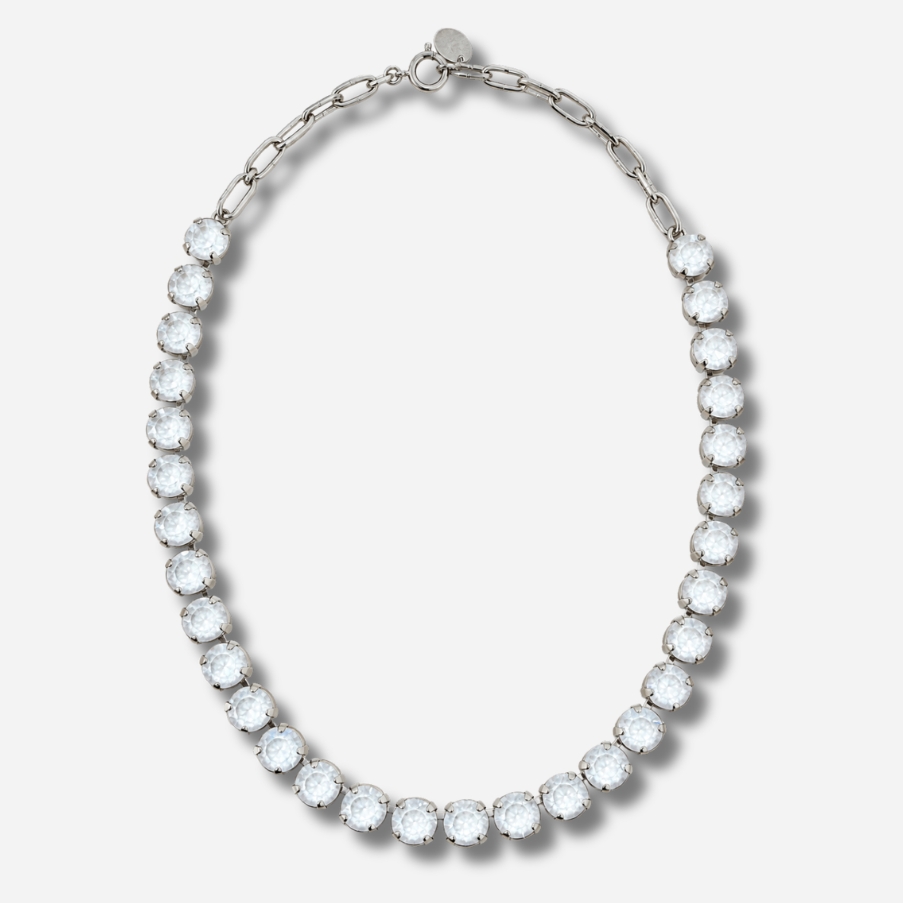 Collier Ava Silver Blanc Crézus cristaux blancs