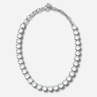 Collier Ava Silver Blanc Crézus cristaux blancs