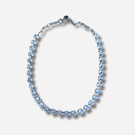 Collier Ava Silver Crézus cristaux transparents argenté