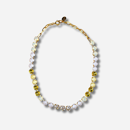 Collier Ava Vanille Crézus cristaux ivoire doré
