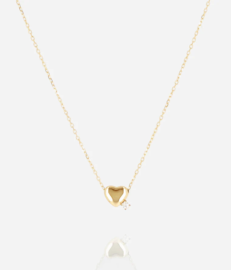 Collier Azur ZAG cœur zircon acier inoxydable doré bijou femme Divinity Sète