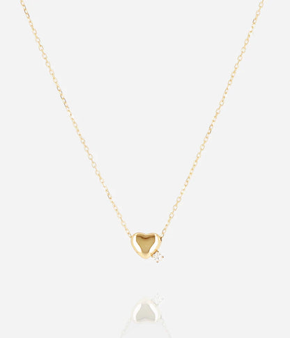 Collier Azur ZAG cœur zircon acier inoxydable doré bijou femme Divinity Sète