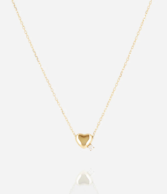 Collier Azur ZAG cœur zircon acier inoxydable doré bijou femme Divinity Sète