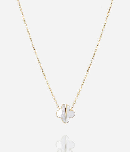 Collier Azzo ZAG trèfle nacré acier inoxydable doré bijou femme Divinity Sète