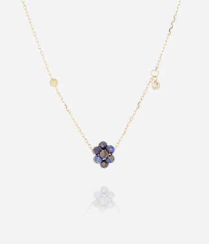 Collier Bacca ZAG fleur pierres naturelles acier inoxydable doré bijou femme Divinity Sète