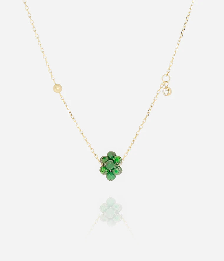 Collier Bacca ZAG fleur pierres naturelles acier inoxydable doré bijou femme Divinity Sète