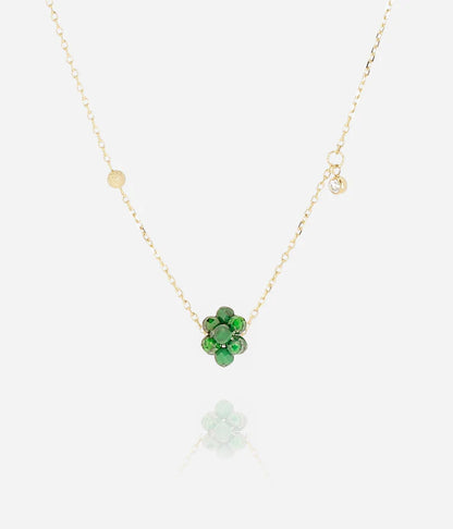 Collier Bacca ZAG fleur pierres naturelles acier inoxydable doré bijou femme Divinity Sète