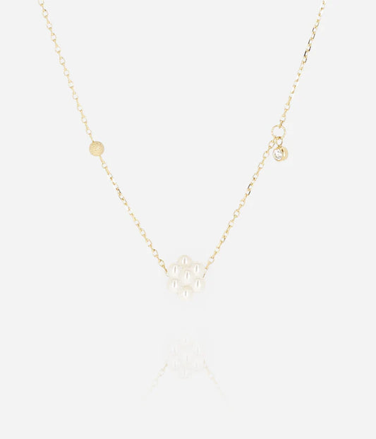 Collier Bacca ZAG fleur pierres naturelles acier inoxydable doré bijou femme Divinity Sète