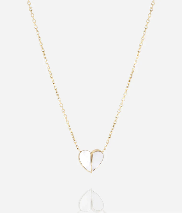 Collier Basilio ZAG cœur nacré acier inoxydable doré bijou femme Divinity Sète