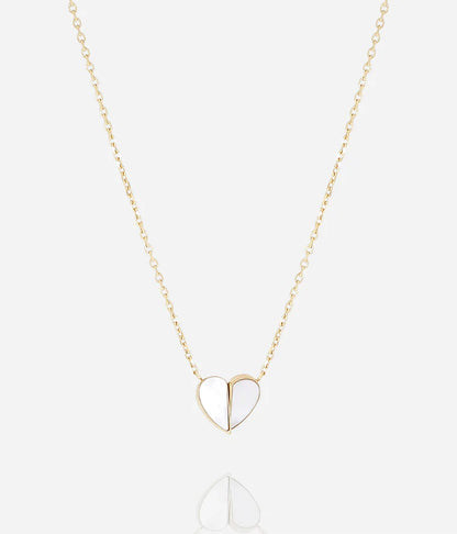 Collier Basilio ZAG cœur nacré acier inoxydable doré bijou femme Divinity Sète
