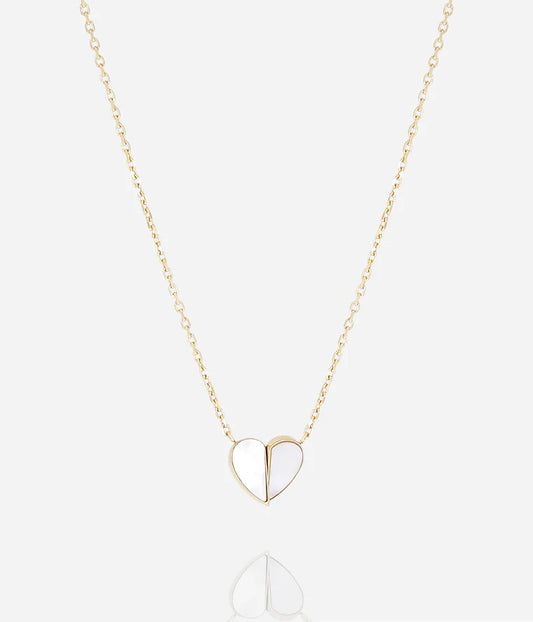Collier Basilio ZAG cœur nacré acier inoxydable doré bijou femme Divinity Sète