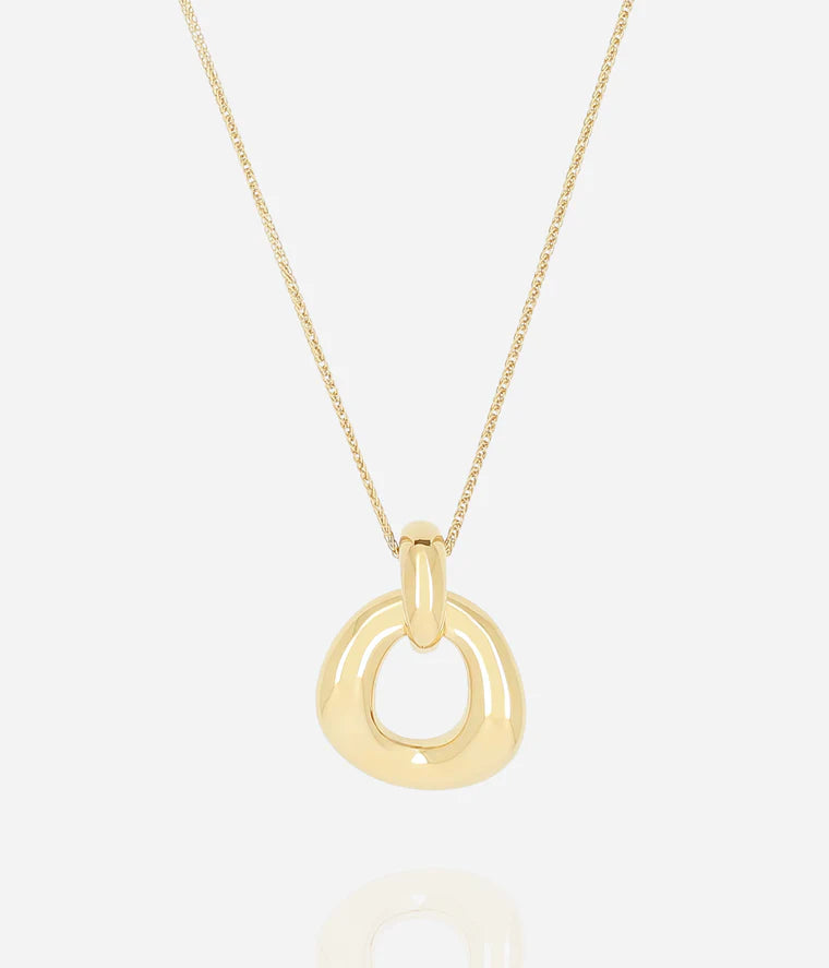 Collier Benoit Zag doré pendentif anneaux entrelacés