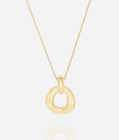 Collier Benoit Zag doré pendentif anneaux entrelacés