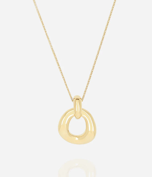 Collier Benoit Zag doré pendentif anneaux entrelacés