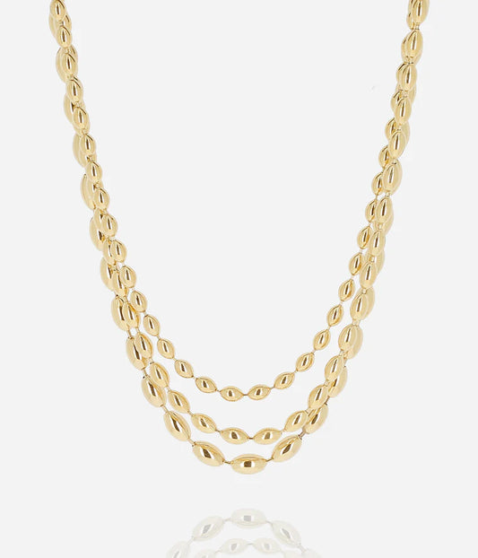 Collier Caddy Zag doré double chaîne maillons ovales