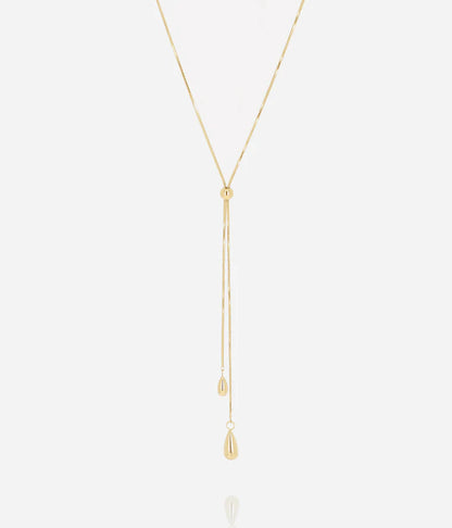 Collier Capojale ZAG cravate acier inoxydable doré pendentif goutte bijou femme Divinity Sète