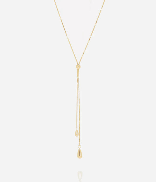 Collier Capojale ZAG cravate acier inoxydable doré pendentif goutte bijou femme Divinity Sète