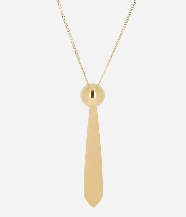 Collier Carter Zag doré pendentif long graphique