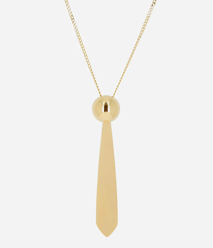 Collier Carter Zag doré pendentif long graphique