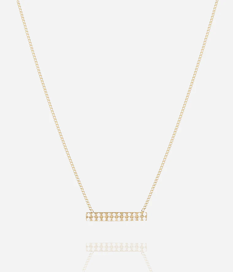 Collier Cinzia Zag doré barre zirconiums