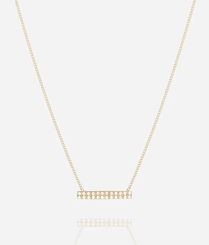Collier Cinzia Zag doré barre zirconiums