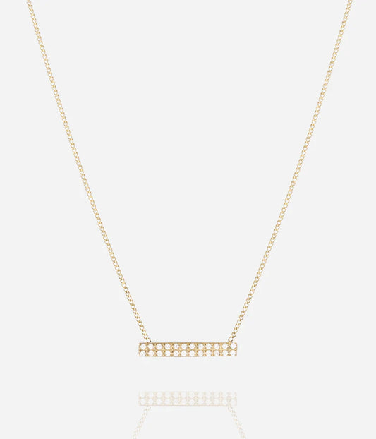 Collier Cinzia Zag doré barre zirconiums