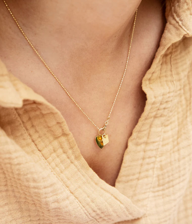 Collier cœur ZAG pendentif love acier inoxydable doré bijou femme Divinity Sète