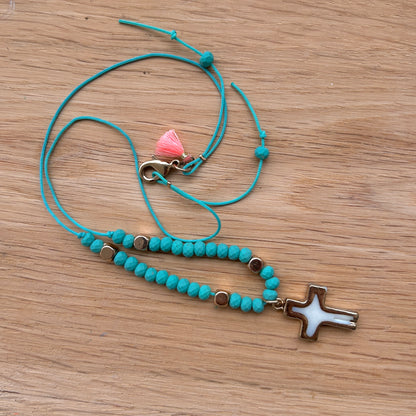 COLLIER - CROIX TURQUOISE