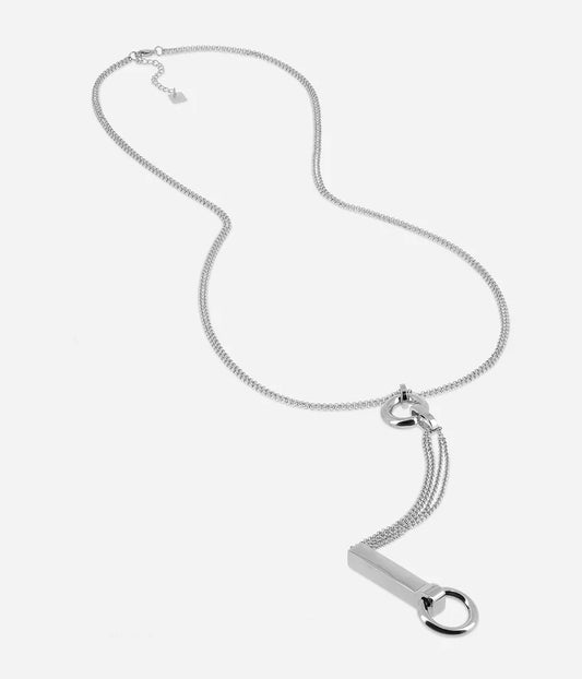 Collier Danaya ZAG long pendentif cravate acier inoxydable doré ou argent bijou femme Divinity Sète