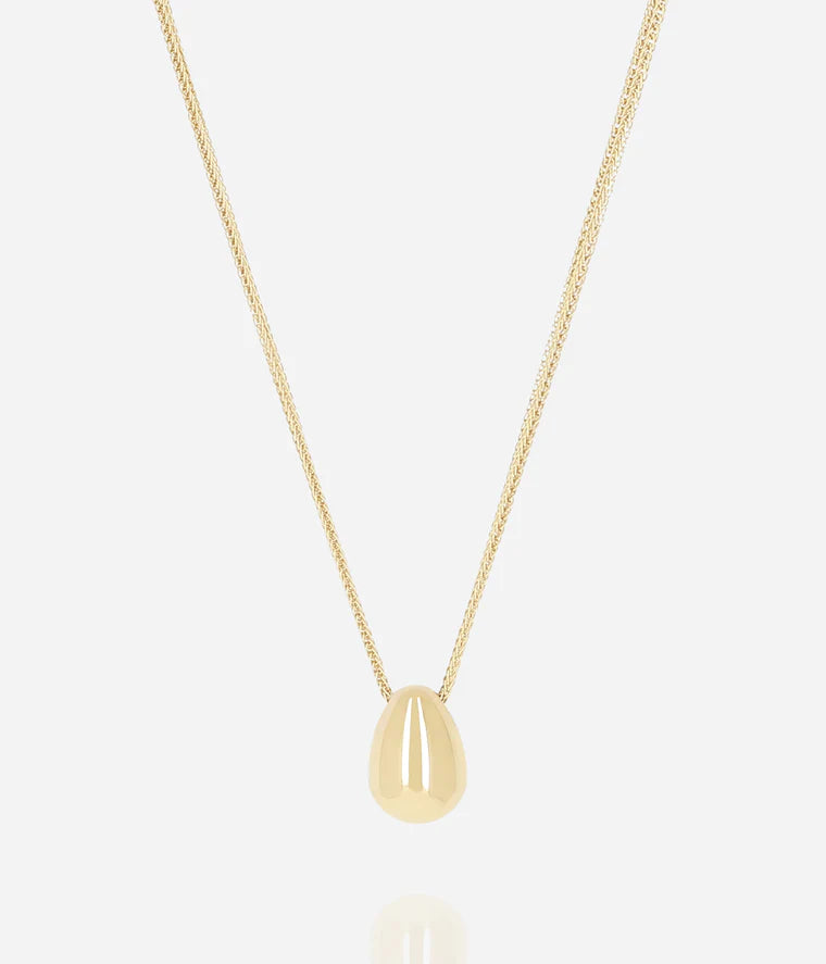 Collier Dejar ZAG pendentif goutte acier inoxydable doré bijou femme Divinity Sète