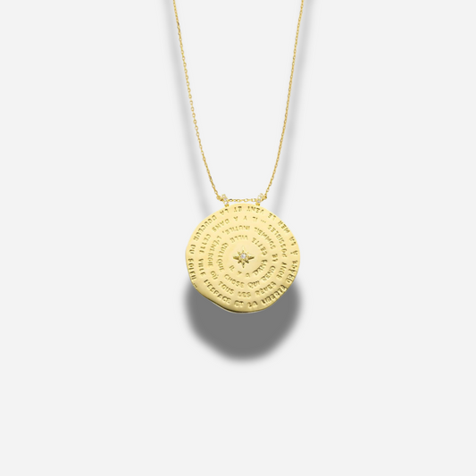 Collier Diwali Empreinte Mya Bay médaille dorée gravée