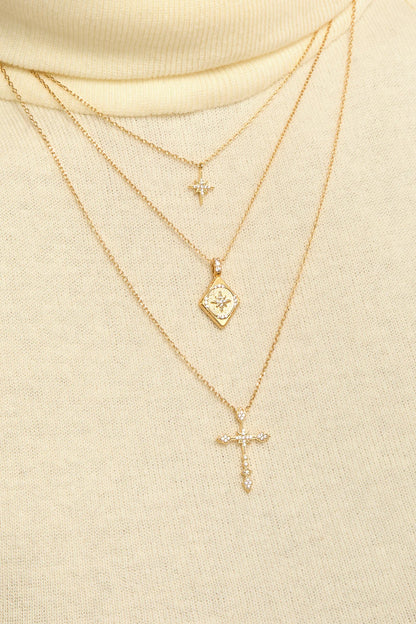 Collier Diwali in a Box Gold MYA BAY avec pendentif losange et strass