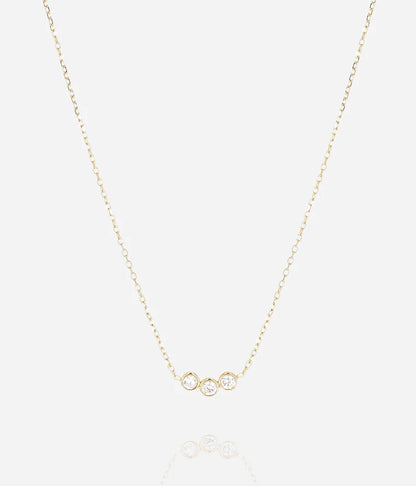 Collier Donato ZAG trois zircons acier inoxydable doré bijou femme Divinity Sète