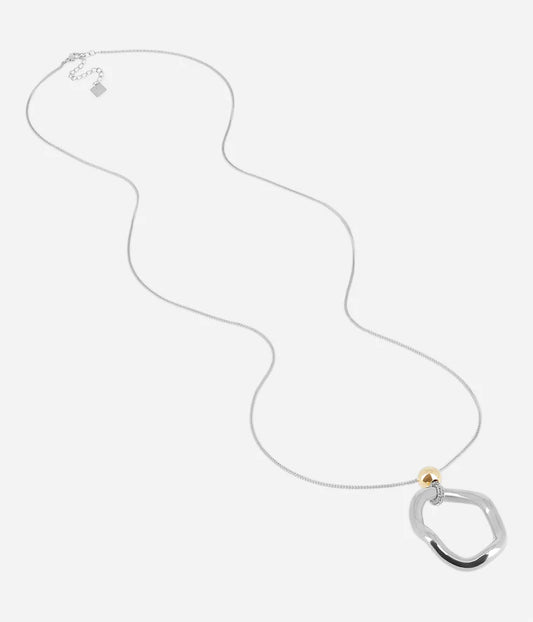 Collier Doris Zag argent pendentif organique bicolore