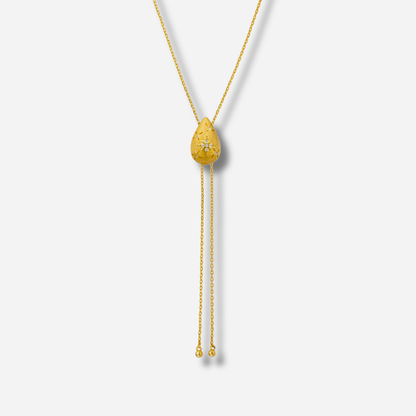 Collier Drop Bolo Gold MYA BAY doré avec pendentif goutte et strass

