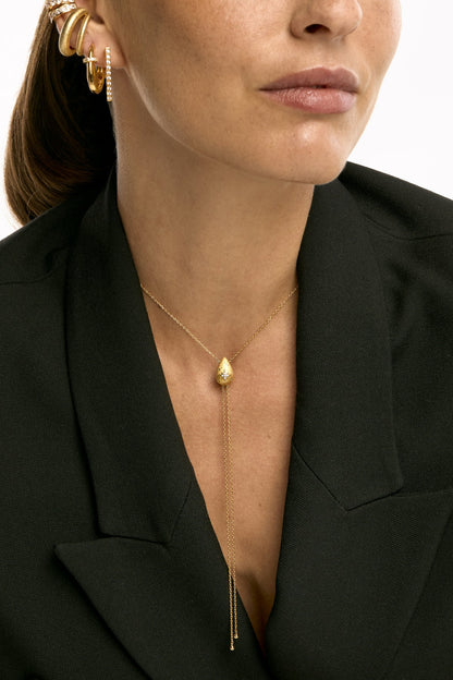 Collier Drop Bolo Gold MYA BAY doré avec pendentif goutte et strass
