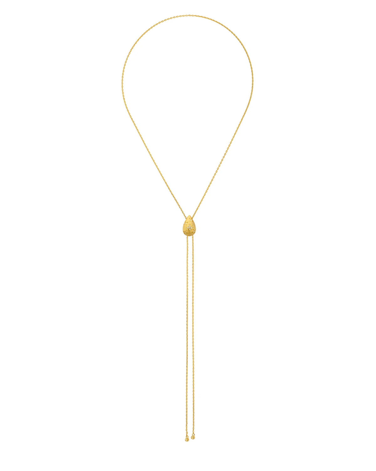 Collier Drop Bolo Gold MYA BAY doré avec pendentif goutte et strass
