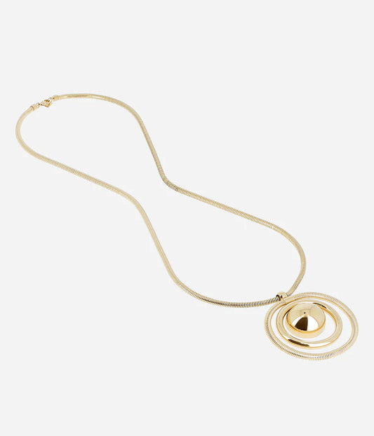 Collier Echo Zag doré pendentif cercles concentriques