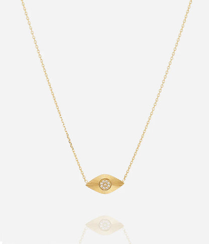 Collier Erone Zag avec pendentif œil doré et strass