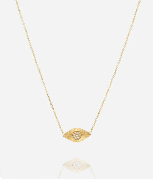 Collier Erone Zag avec pendentif œil doré et strass