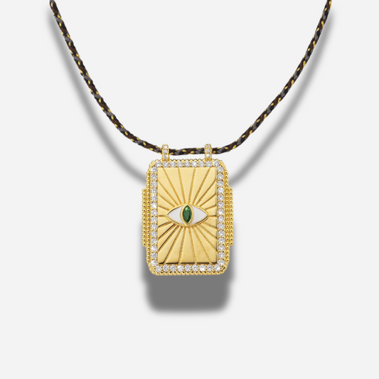 Collier Eye Bohème Mya Bay avec pendentif œil protecteur doré