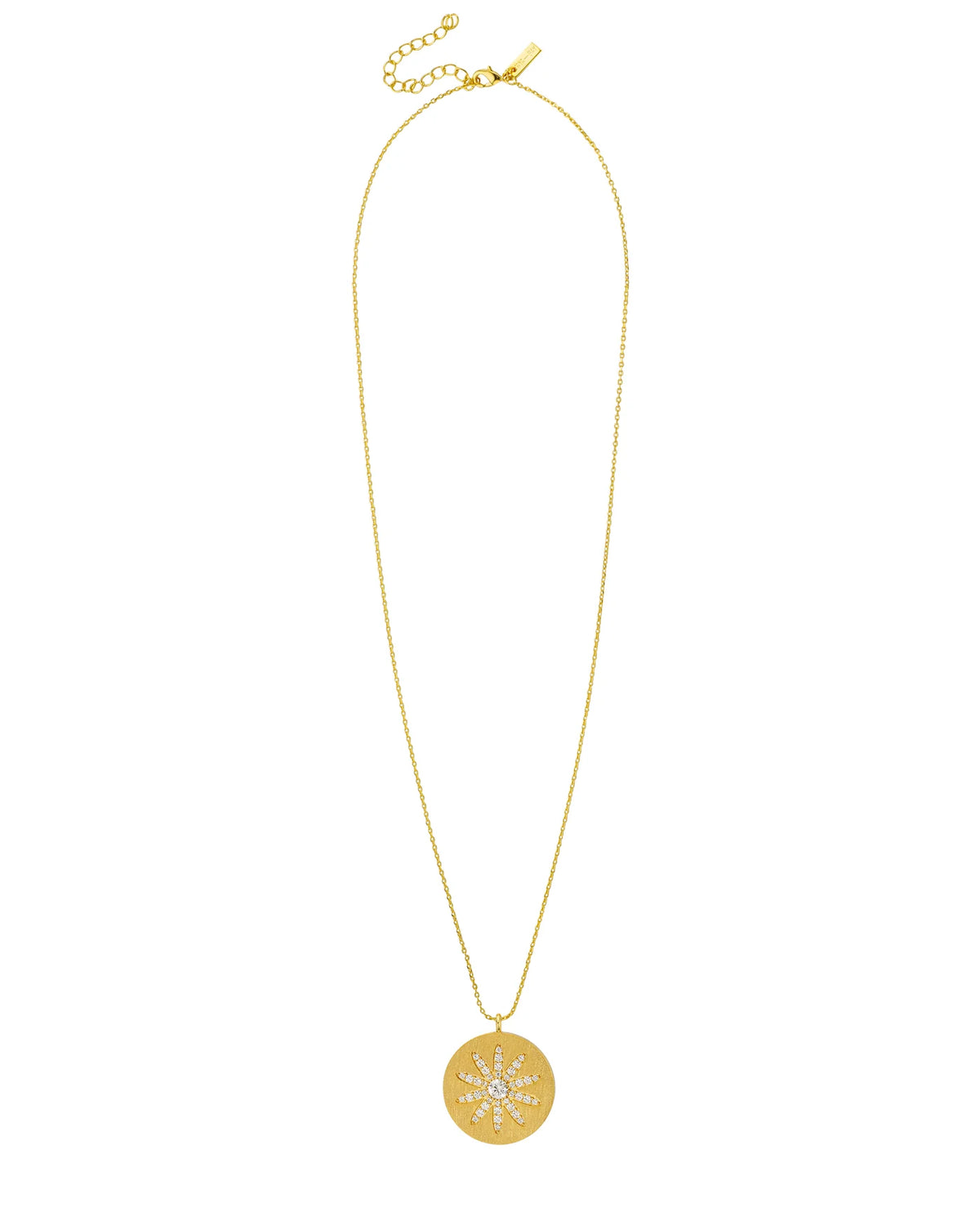 Collier Flower California Gold MYA BAY médaillon fleur dorée et strass