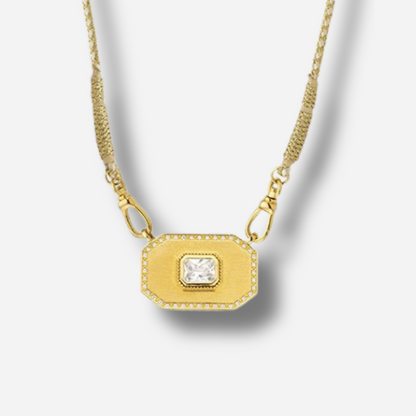 Collier Gold Yucatan Mya Bay doré sur cordon tressé
